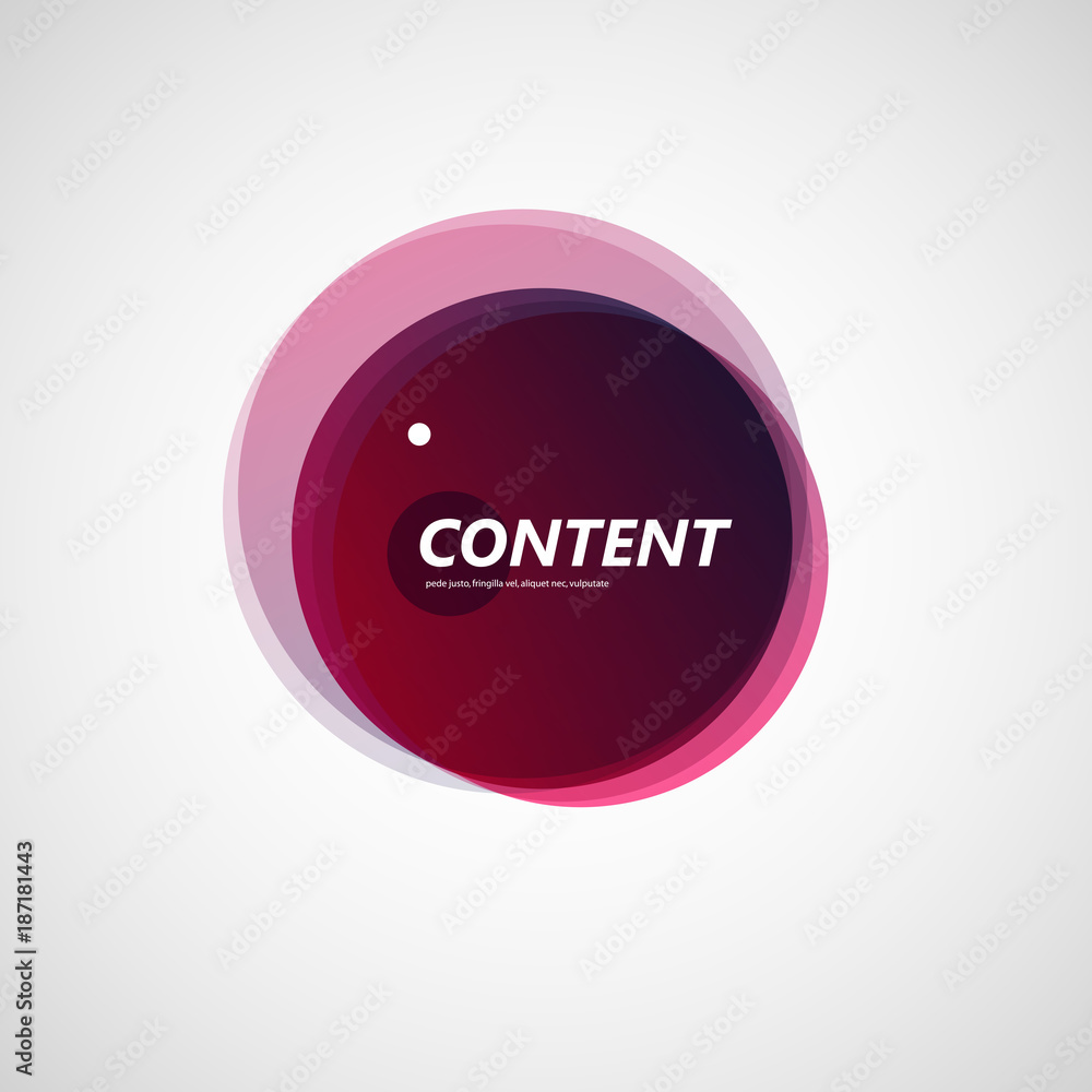 Poster colorful overlay round abstract shape on white background. vector creative circles