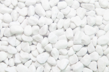 White pebbles texture or background. White gravel background.