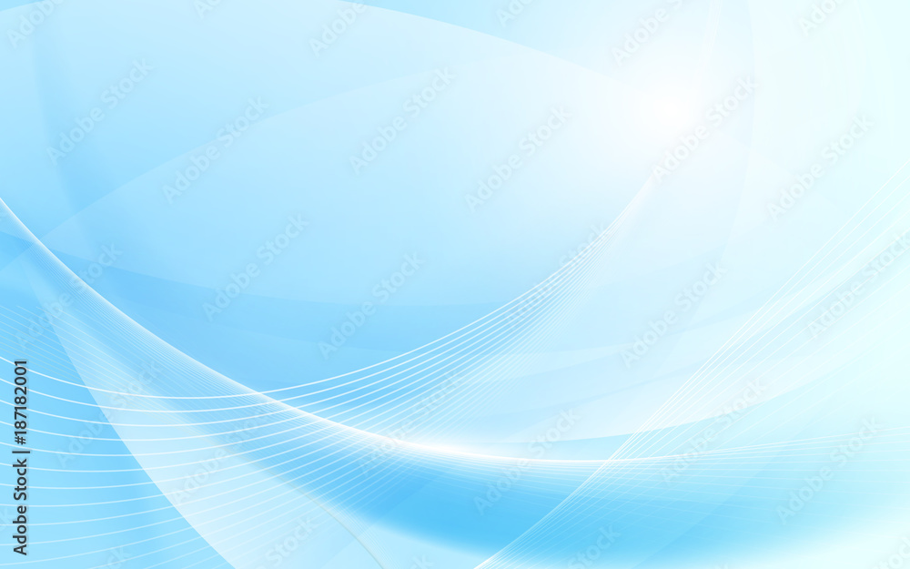Poster abstract blue wavy with blurred light curved lines background