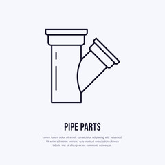 Pipe flat logo, line icon. Pipeline vector illustration. Sign of plumbing servise.