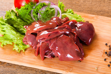 Raw chicken liver