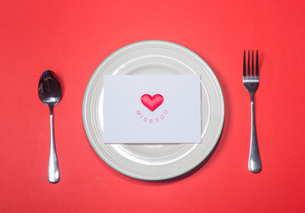 Romantic table setting for Valentines day