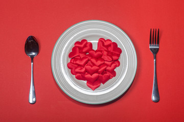 Romantic table setting for Valentines day