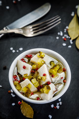 Marinated herring fillets 