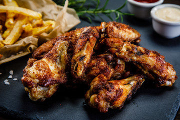 Kentucky wings with French fries