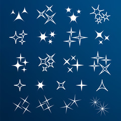 Glowing light effect star. Sparkle lights vector
