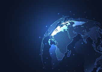 Global network connection. World map point and line composition concept of global business. Vector Illustration