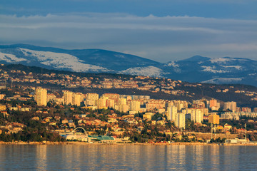 Croatina Kvarner industrial city of Rijeka in the late winter afternoon