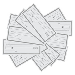 Blank check template. Check vector template. Banking check template