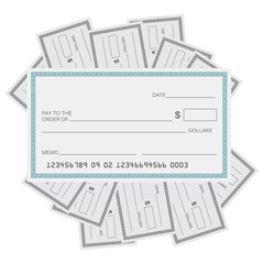 Blank check template. Check vector template. Banking check template