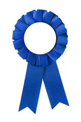 Blue medal and ribbon -  background