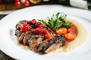 duck with celery puree