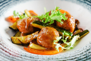 meatballs with vegetables