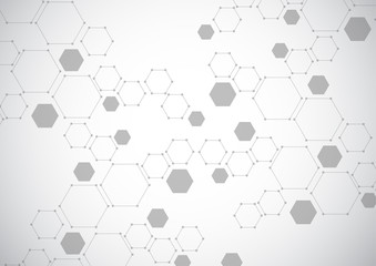 Molecular structure abstract tech background. Medical design. Vector illustration