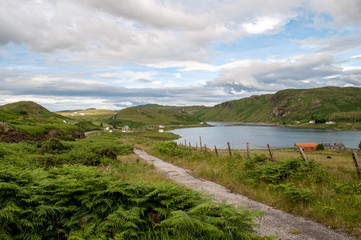 Obraz premium Mountainous landscape on Skye island in Scotland