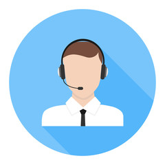 Call center, call center icon. The concept of call center operator.