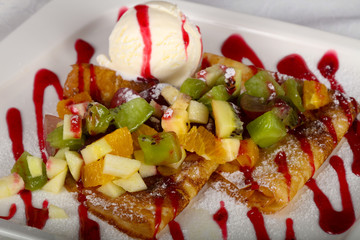 Pancakes with fruits