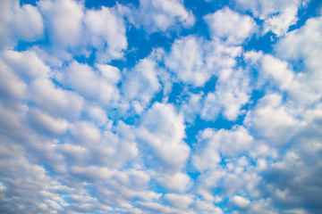 White cloud on blue sky background.