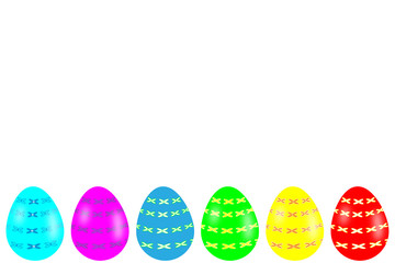 Bunte Ostereier isoliert auf weiß