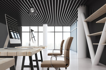 Contemporary coworking office interior