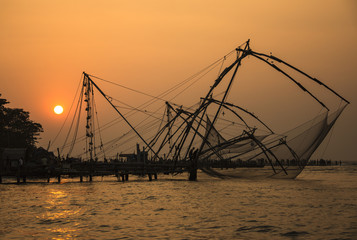 Obraz premium Kochi Fishing Nets at Dusk