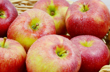 many apples in wooden basket