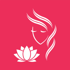 Beautiful woman logo template for hair salon, beauty salon, cosmetic