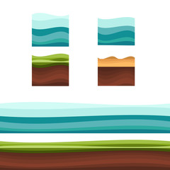 Seamless grounds, soil and grass for ui game illustration of a set of various seamless grounds. Ground grass game vector