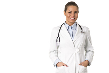 Fototapeta premium Smiling medical woman doctor