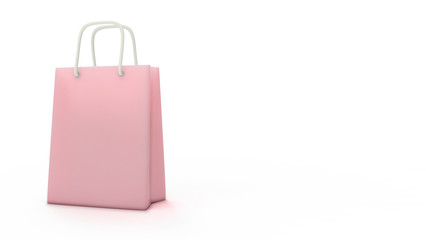 3d render of paper shopping bag with pastel color and copy space background