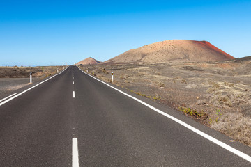 Lanzarote road landscape, Canary Islands