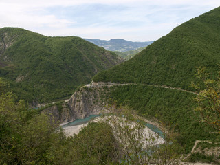 Fototapeta na wymiar River Trebbia and trebbia Walley