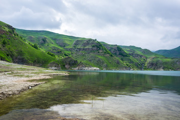 Fototapeta na wymiar Bylym lake in the Caucasus mountains in Russia