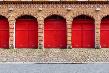Entrance and exit of the fire department