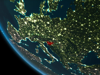 Slovenia at night from orbit