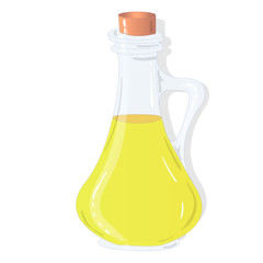Oil bottles isolated on white illustration