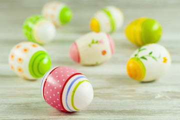 Easter concept, colorful Easter eggs