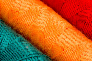 Abstract background of cotton yarn bobbins