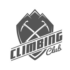 Climbing Club Black and White Emblem