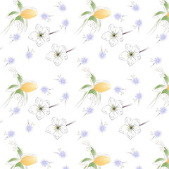 Fototapeta premium Floral seamless pattern with spring flowers