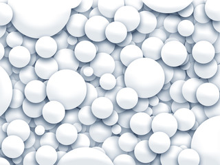 White balls background. Different sizes white balls texture.
