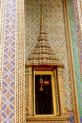 Closeup of Exquisite Golden door at Wat Ratchabophit in Bangkok, Thailand