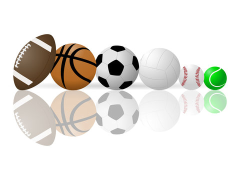 Vector image of sports balls.