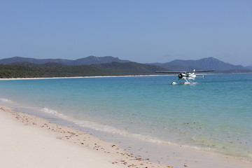 Lonely helicopter in the water