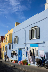 Beautiful colorful houses in the island of Procida, Italy.