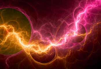 Hot burning lightning, plasma and energy background