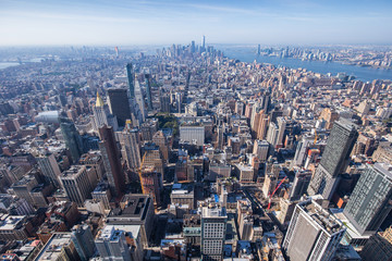 View of New York skyline from Empire State Building