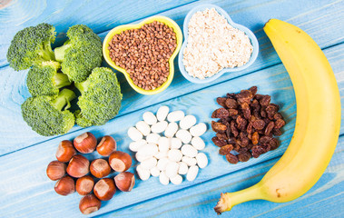 Natural products rich in vitamin B6 (Pyridoxine) . Healthy food concept.