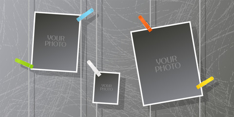 Collage of photo frames vector illustration