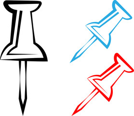 Drawing Pin Icon, Push Pin